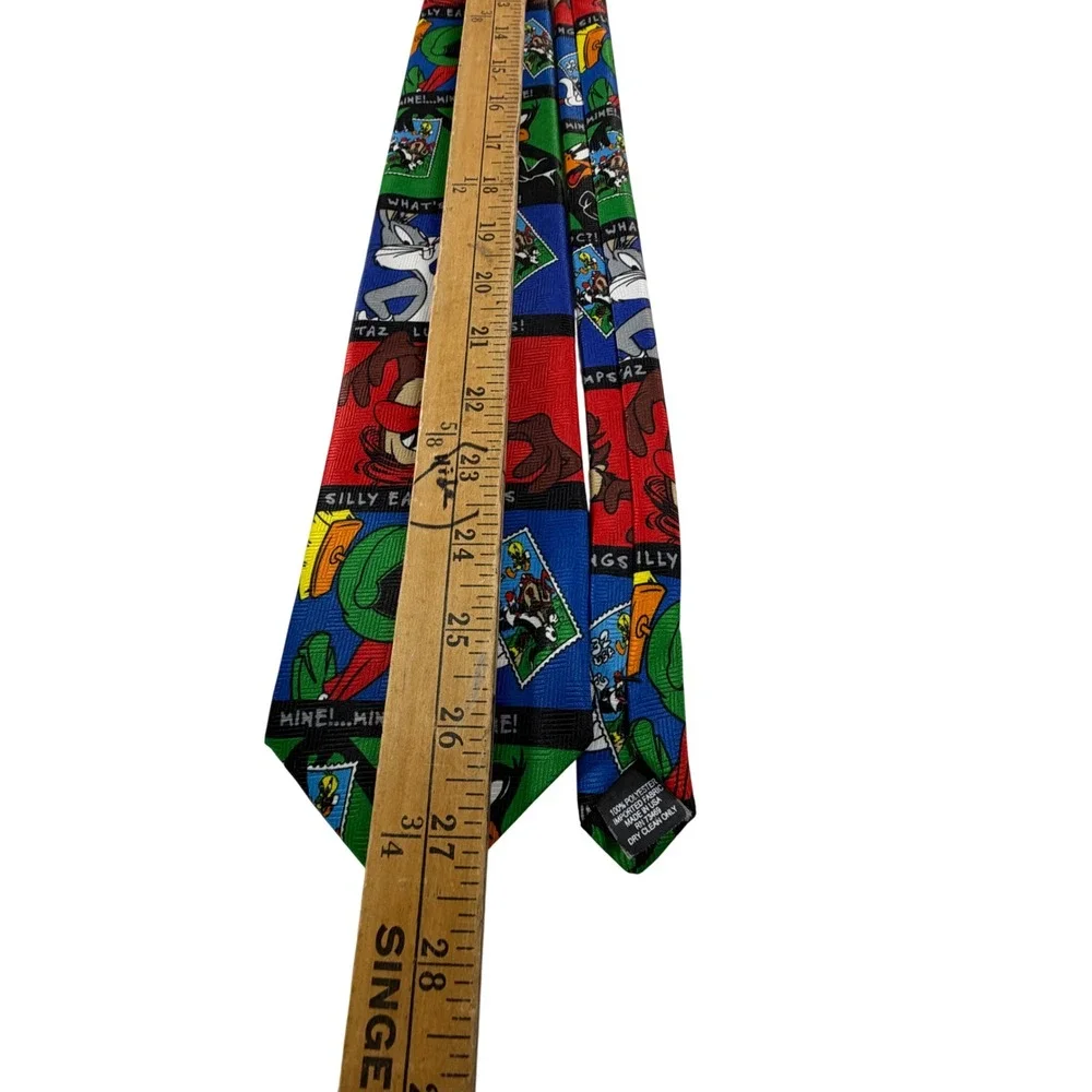 1997 Looney Tunes USPS Stamp Collection Tie Bugs Bunny Taz Marvin Duck REAR PULL
